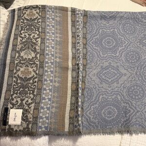 Wilfred Blue and Brown Patterned Scarf